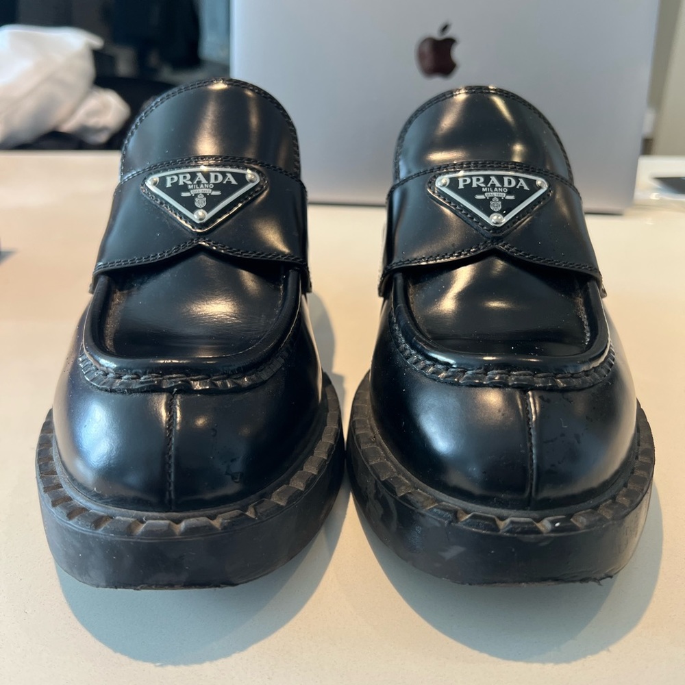Prada Brushed Leather Loafers